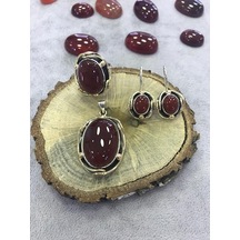 Akik Taşlı El Işi Gümüş Set 925 Ayar (380210604) Akik Taşlı El Işi Gümüş Set 925 Ayar (380210604)