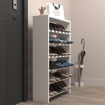 Kenzlife Ayakkabılık Mısri Mat Beyaz Suntalam 095 060 20 Onsekiz Çift Ayakkabı Kapasitesi Arkalıksız Beyaz