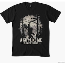 Flood Of Style Benim Gibi Bir Adam Bulmak Zor Komik Bigfoot Tişörtü Erkekler Kadınlar İçin %100 Pamuklu Tişö Siyah