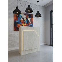 Resital Ledli Karşılama Bankosu G-90 Cm Ofis Kasa Resepsiyon Masası Banko-002-8-8