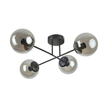 Marry Modern Tasarım Cafe- Mutfak- Salon-yatak Odası Siyah Renk Füme Camlı 4 Lü Avize Diğer