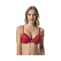 Kadın Kırmızı Dantel Push Up Sütyen 7003 Kırmızı