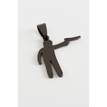 Zenviac456 Silahlı Asker Çelik Kolye Ucu 3 Cm Zenviac45678 Siyah