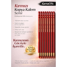 Kırmızı Başlık Kalemi 12 Li Set 17,5 Cm Profesyonel Kırmızı Kopya Kalem Ofis Okul Arşiv İçin Kırmızı K12