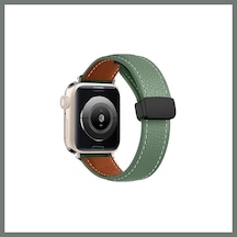 Bezos Watch 38mm Uyumlu Kr414 Daks Deri Kordon - Koyu Yeşil Mmbz