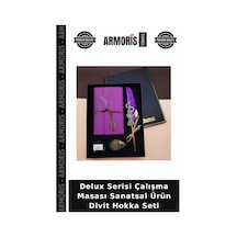 Delux Serisi Çalışma Masası Sanatsal Ürün Divit Hokka Seti Çok Renkli