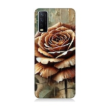 Vivo Y11s Uyumlu Altın Bronz Gül Zarafeti Desenli Silikon Kılıf Çok Renkli