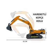 Oyuncak Sürtmeli Ekskavatör Kepçe Metal Oyuncak Iş Makinası