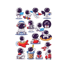 Sevimli Astronot Sticker Set 2 15 Parça Telefon, Tablet, Defter, Laptop Sticker