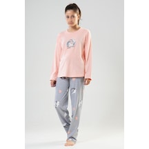 Kız Çocuk Uzun Kol Pembe Pijama Takımı C2t0n4o075 001