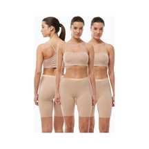 Malabadi Kadın 3 Adet Ten Rengi Dizüstü İz Yapmayan Modal Yüksek Bel Tayt 3m113 Ten Rengi