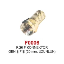 Swat Rg6 F Konnektör Geniş Fiş 20 Mm UzunlukF0006 100 Adet