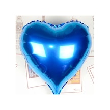 Kalp Uçan Balon Folyo Mavi 80 CM 32 İnç