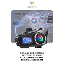 Wearfitpro Q58 Max Led Ekranlı Motosiklet Kask Bluetooth Intercom