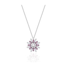Silvera Telkari Yıldız Işığı Gümüş Baget Taşlı Gümüş Kolye St036 Gümüş - Rodyum