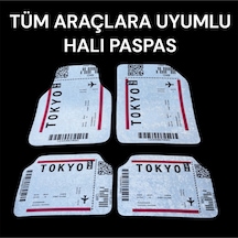 Lüx Oto Halı Paspas Desenli Yıkanabilir Unıversal Her Araca Uyumlu Tokyo
