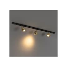 Küre Ray Spot Mat Sarı Kaplama Os Ram Marka Led Ampullü 3000k 1mt Ray Siyah