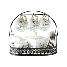 Kadınlar İçin Porselen Çay Seti, Vintage Çay Fincanı Ve Tabağı Seti, 6, 1 Çaydanlık, 1 Kase, 1 Krem Sürahi, Çay Partisi İçin Mükemmel, Hediye Kutusu Dahildir Diğer