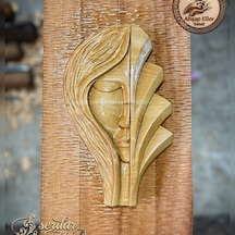 Ahşap El Oyması Dekoratif Pano 46x23 Cm