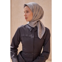 Belli İpek Eşarp - 4104-64 Vizon Twill