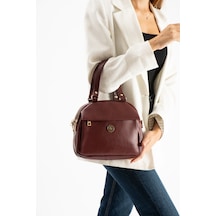 Sanmorris Kadın Suni Deri Ayarlanabilir Çapraz Askılı Smart Casual Omuz Ve El Çantası 1431 Bordo