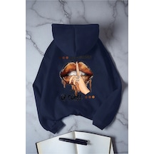 Uyguntarz Enjoy Personel Time Baskılı Oversize Sweatshirt Lacivert