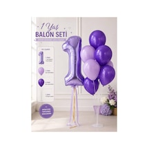 1-9 Yaş Doğum Günü Balon Seti 32 İnç Folyo Rakam Balon Ve 7'li Balon Standı Altın - Kırmızı