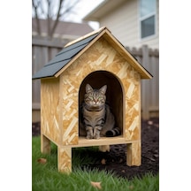 Kedi Evi Kedi Yuvası Isı Ve Su Yalıtımlı 40x40x40 Cm İç Ve Dış Mekan İçin Uygundur