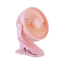 3 Kademe Şarjlı Mandallı 360 Taşınabilir Fan Vantilatör Jh-006 Pembe