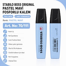 Boss Fosforlu Kalem 1 Adet Metin İşaretleme Kalemi Pastel Mavi