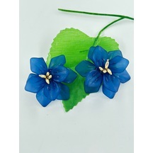 Bhs Life Kadın El Yapımı Çiçek Figürlü Küpe Mavi
