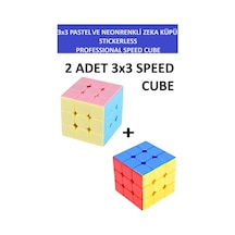 2 Adet 3x3 Zeka Sabır Küpü Neon Ve Pastel Renkli Profesyonel Speed Cube