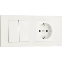 Ovivo Grano Beyaz 2'li Set Komütatör Ve Topraklı Priz Set