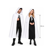 120 Cm Beyaz Kapüşonlu Uzun Hayalet Pelerin