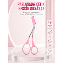 Taraklı Kaş Düzeltme Makası Hassas Şekillendirme Ve Kolay Kullanım - Lisinya Pembe