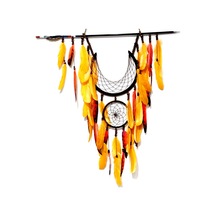 Ok Ve Ay Modelli Turuncu Dream Catcher Duvar Süsü