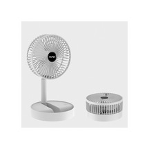 Robeve Rbv-07 Katlanabilir Şarjlı Masaüstü Vantilatör 3 Kademeli Hız Ayarlı Taşınabilir Mini Fan Serinletici Beyaz