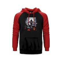 Disturbed The Lost Children Kırmızı Renk Reglan Kol Kapşonlu Sweatshirt Kırmızı