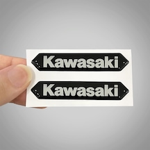 Kawasaki 3D Gümüş Arma Sticker Yapıştırma 2 Adet