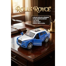 Rolls Royce Tarzı Lüks Makam Aracı Mavi - Sesli Işıklı Kapıları Açılan Sürtmeli Oyuncak Araba Çok Renkli