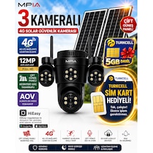 Mpıa Koto 12mp 3 Lens 4g Çift Solar Panel Hieasy Aov Sürekli Kayıt Gece Görüş Çift Yönlü Ses Turkcell Sim Kart