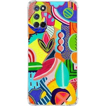 Oppo A52 Uyumlu Retro Color 6 Baskılı Şeffaf Köşe Korumalı Antişok Kılıf