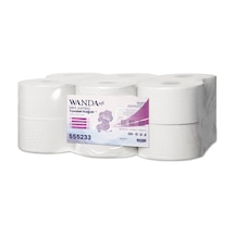 Wanda Soft Mini Jumbo Tuvalet Kağıdı 4 Kg 95m Rulo - 12'li Paket - 2 Katlı, 21cm Yaprak Eni
