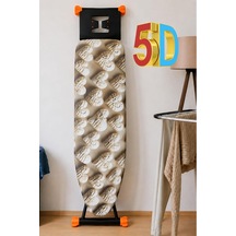 5d Özel Kumaş Keçeli Ütü Masası Kılıfı Masaya Göre Ayarlanabilir İpli Stoperli 55x140cm Örgü Kalp Çok Renkli