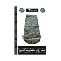 Kamuflaj Tulum Seyahat Eşyası Doğa Sporları Captain Kamp Uyku Tulumu 7406 Mumya Tipi 190+30x50x75 Cm Çok Renkli