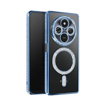 Xiaomi Redmi 14c Uyumlu Joke Simli Magneticsafe Kılıf - Mavi
