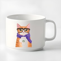 Çay Kahve Espresso Fincanı Fincanı Kedi Tasarım Küçük Kupa Beyaz