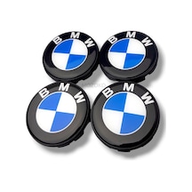 68 65 Mm Bmw Logolu Siyah Jant Göbeği Kapağı 10 Ayaklı Geçmeli Jant Kapağı Seti 4 Adet