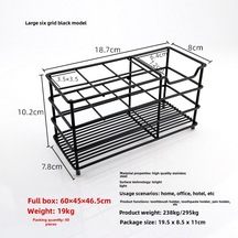 Yunboo Banyo Elektrikli Fırça Rafı: Çelik Materyal, Delme Yok Kurulum, 6 Bölmeli Siyah Organize Depo Diğer