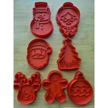 3d Baskı Yılbaşı Kurabiye Kalıbı Ve Damga Seti Noel Baba Ren Geyiği Kardan Adam Çam Ağacı Kırmızı Diğer